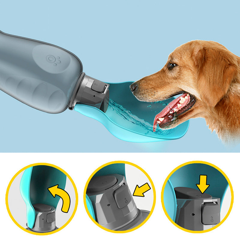 Portable dog water dispenser with built-in bowl, perfect for long walks - My Store